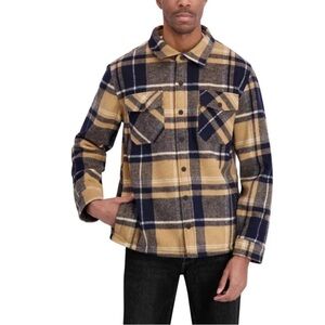 Dakine Men's fleece lines Plaid Shirt Jacket - Navy and Tan